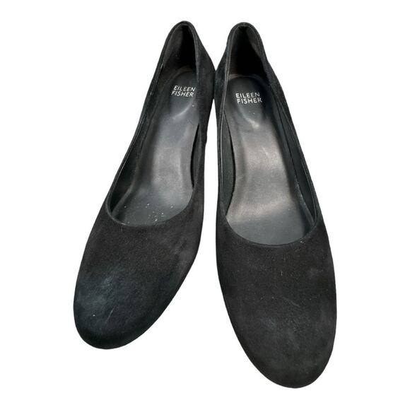 Eileen Fisher Heels Women's 6.5 Suede Round Toe 3” Block Casual Shoe 6 1/2 - Picture 4 of 6